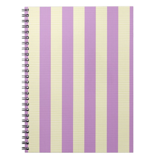Purple and yellow stripes pattern notebook (Front)