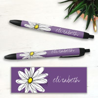 Purple and Yellow Whimsical Daisy Custom Text