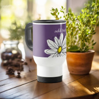 Purple and Yellow Whimsical Daisy Custom Text