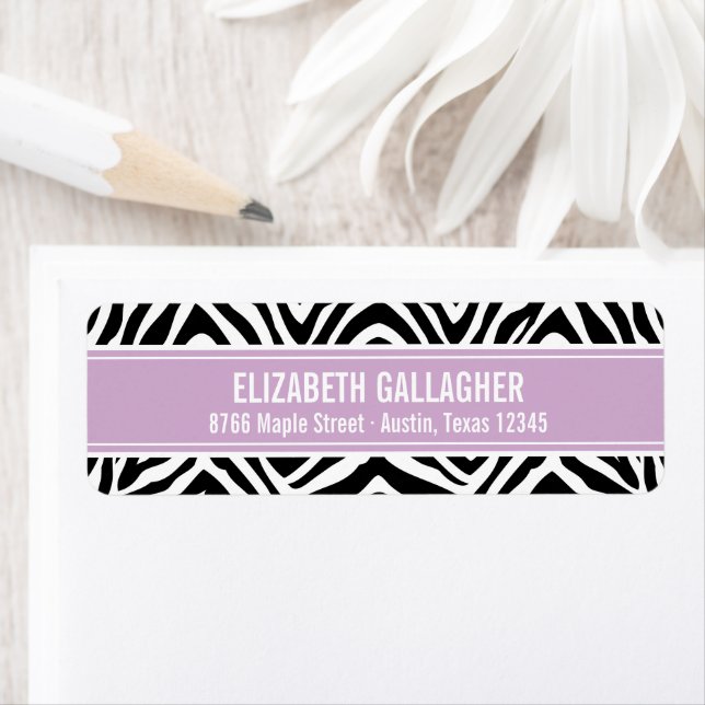 Purple and Zebra Print Return Address (Insitu)