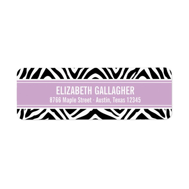 Purple and Zebra Print Return Address (Front)