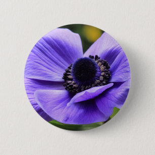 Purple Anemone 2 Inch Round Button