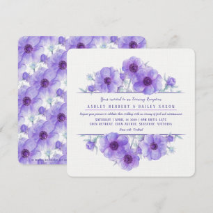 Purple anemone evening reception wedding invites
