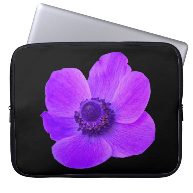 Purple Anemone Laptop Bag (Front)