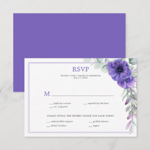 Purple Anémone vert double cadre RSVP