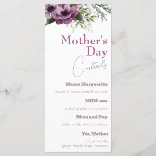 Purple Anemones Mother's Day Cocktails Menu