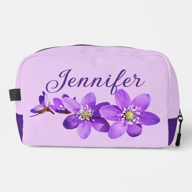 Purple Anemones Name Light Purple Dopp Kit (Front)