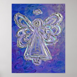 Purple Angel Art Poster Print