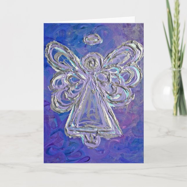 Purple Angel Greeting Card or Note Cards (Front)
