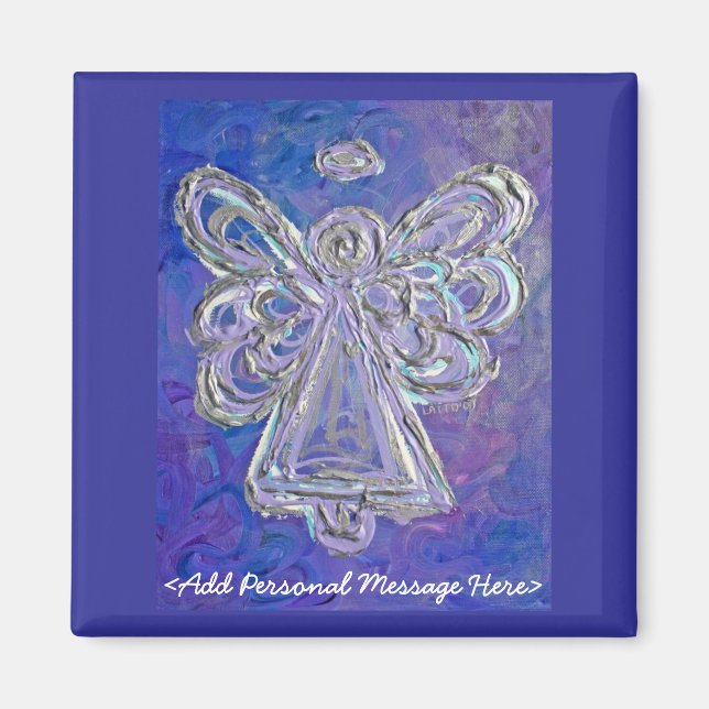 Purple Angel Magnet with Customized Message (Front)