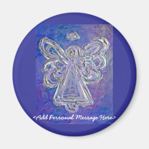 Purple Angel Magnet with Customized Message