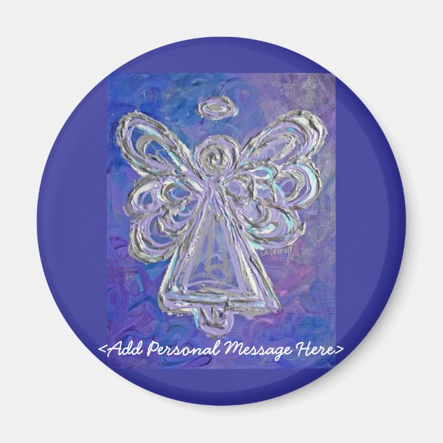 Purple Angel Magnet with Customized Message (Front)