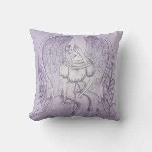 Purple Angel Throw Pillow