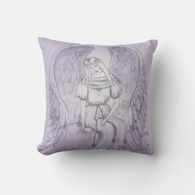 Purple Angel Throw Pillow (Front)