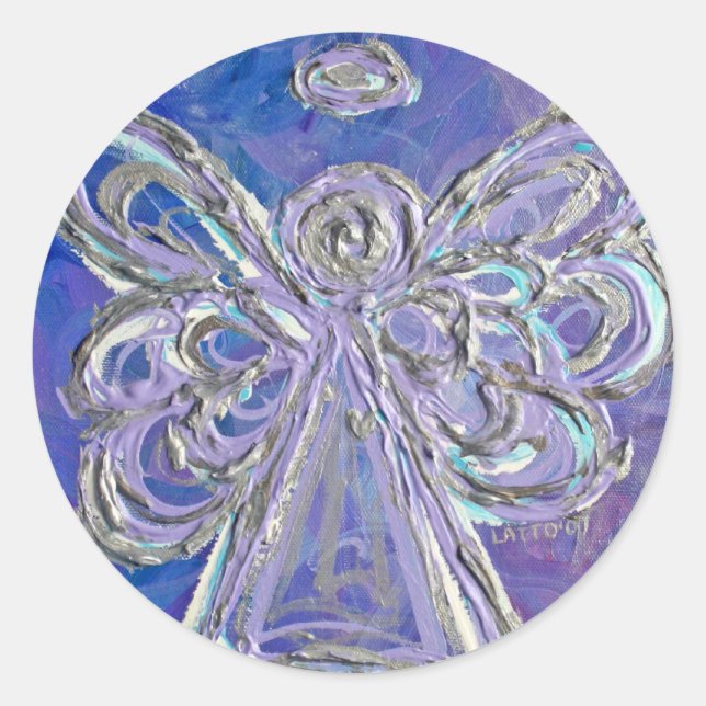 Purple Angel Wings Stickers (Front)