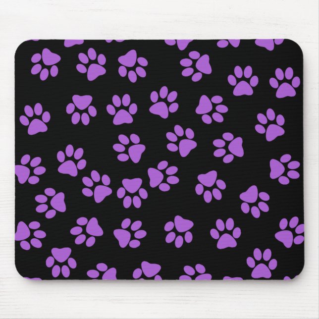Purple Animal Footprints Mouse Pad (Front)