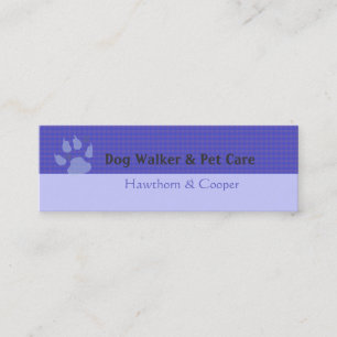 Purple Animal Paws Minimal Purple Pattern Mini Business Card