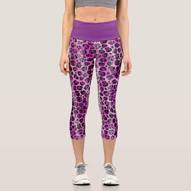 Purple Animal Print Capris (Front)