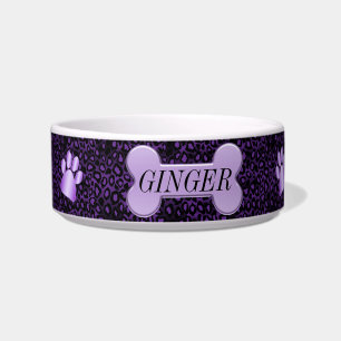 Purple Animal Print - Personalized Bowl