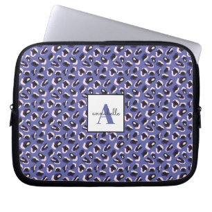 Purple Animal Print Personalized Laptop Sleeve