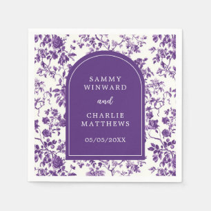 Purple Antique Chinoiserie Wedding Napkin