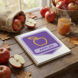 Purple Apple Badge Design Fruit Lover  Planner