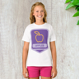 Purple Apple Badge Design Fruit Lover T-Shirt
