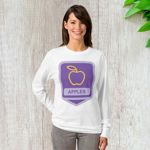 Purple Apple Badge Design Fruit Lover T-Shirt