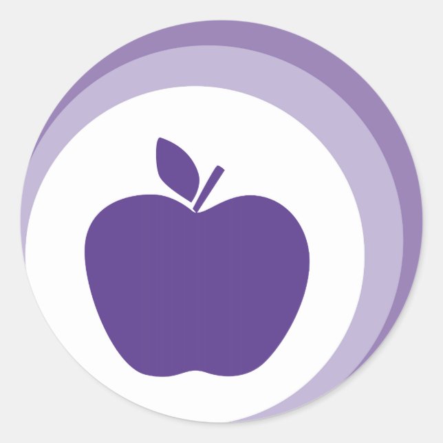 purple apple classic round sticker (Front)