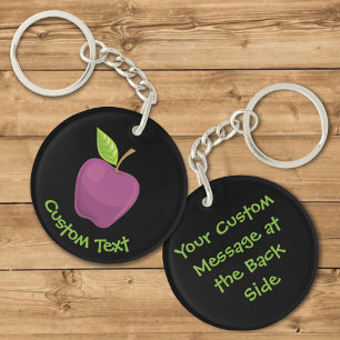 Purple Apple Keychain