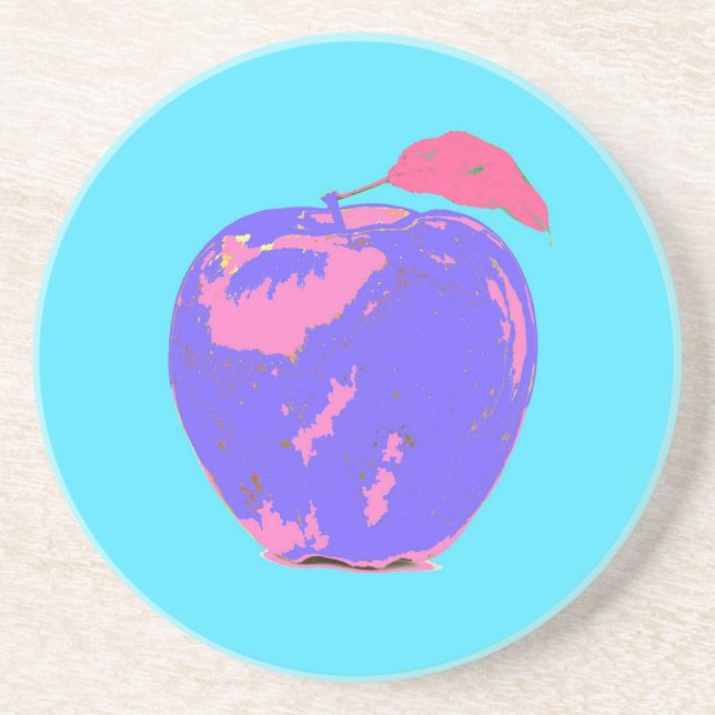 Purple Apple Pop Art Coaster (Front)
