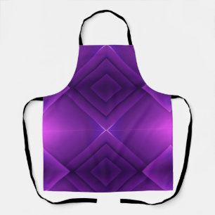 Purple apron with a geometric diamond pattern