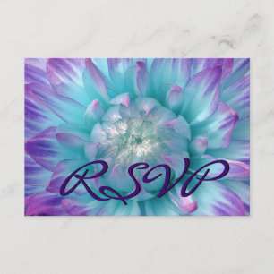 PURPLE AQUA BLUE Dahlia Réponse du Mariage RSVP