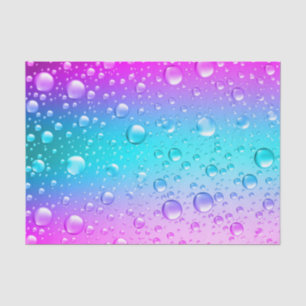 Purple & Aqua Blue Gradient Water Droplets Tissue Paper