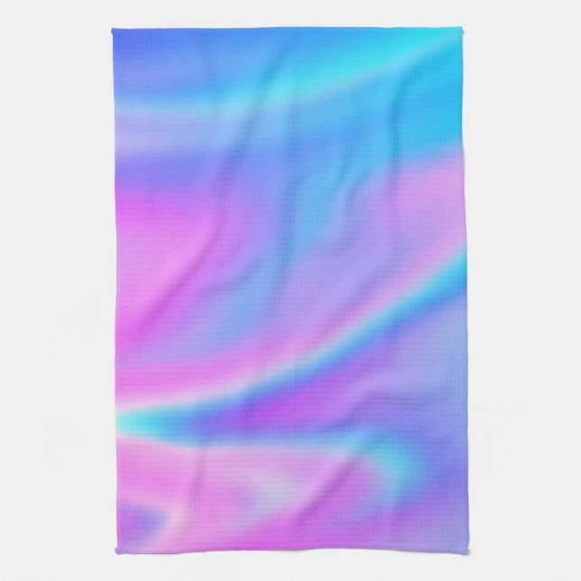 PURPLE & AQUA BLUE KITCHEN TOWEL! KITCHEN TOWEL (Vertical)