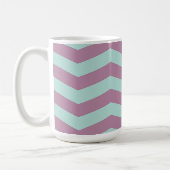 Purple/Aqua Chevron Mug (Left)
