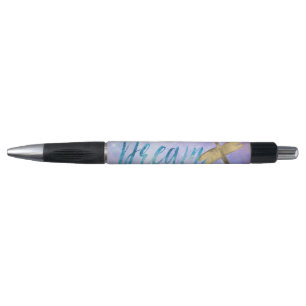 Purple Aqua Dream Gold Dragonfly Pen