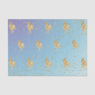 Purple Aqua Gold Sparkle Unicorn Tissue Paper