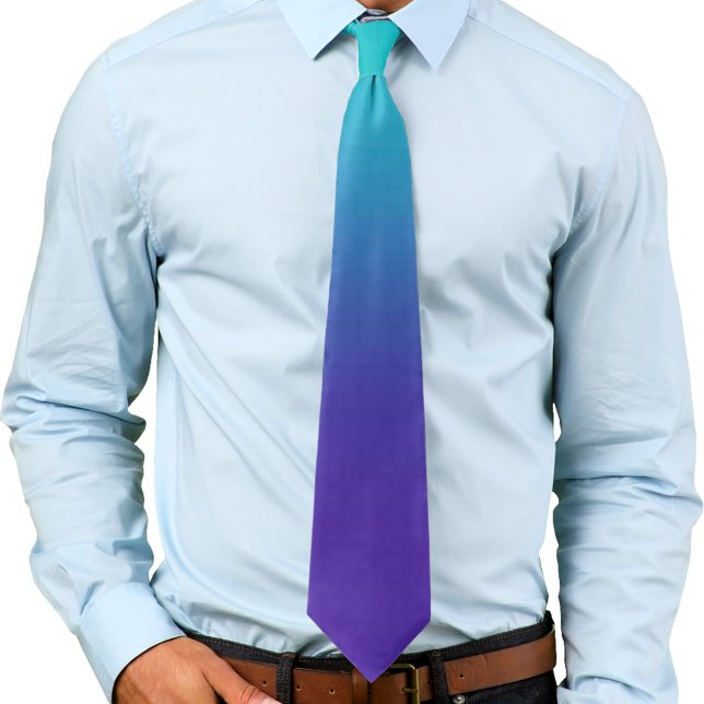 Purple Aqua Gradient Ombre Tie (Creator Uploaded)