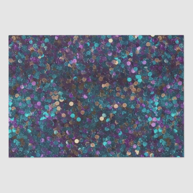 Purple Aqua Mermaid Sparkle Tissue Paper (Front)