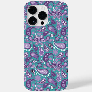 PURPLE & AQUA PAISLEY PATTERNS Case-Mate iPhone 14 PRO MAX CASE