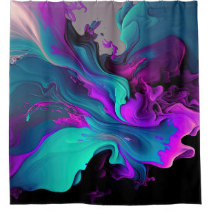 Purple Aqua Turquoise Beautiful Abstract Fluid Art
