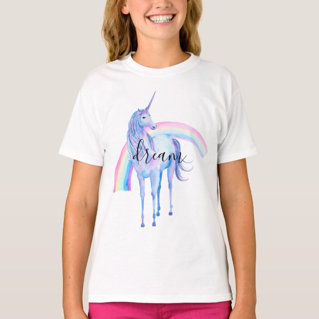 Purple Aqua Unicorn Dream T-Shirt (Front)