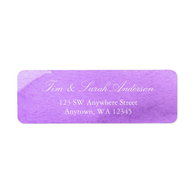 Purple Aquarelle Adresse de retour (Devant)