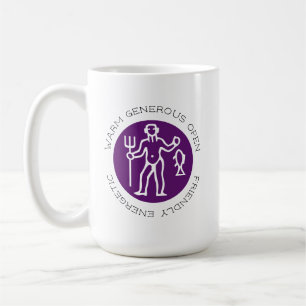 Purple Aquarius Zodiac Star Sign Astrology Trait Coffee Mug