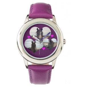Purple Arabian Horses  Hearts, Girls Bows Watch, Watch