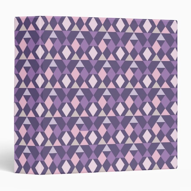 Purple Arabic Geometric Pattern Binder (Front/Spine)