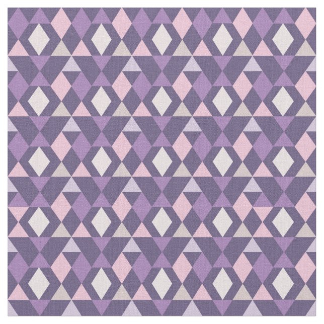 Purple Arabic Geometric Pattern Fabric (Close Up)