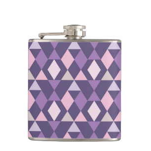 Purple Arabic Geometric Pattern Hip Flask