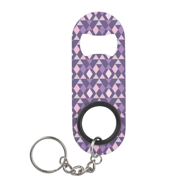 Purple Arabic Geometric Pattern Mini Bottle Opener (Front)